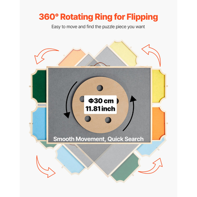 VEVOR Φορητό Ξύλινο Παζλ 1000 Τεμαχίων με Κάλυμμα Συρταριού 73x53εκ.