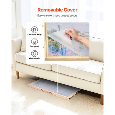 VEVOR Φορητό Ξύλινο Παζλ 1000 Τεμαχίων με Κάλυμμα Συρταριού 74x53εκ.