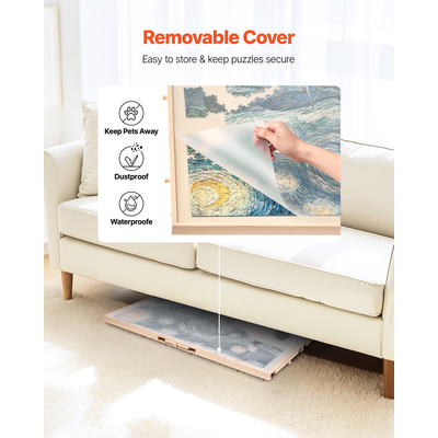 VEVOR Φορητό Ξύλινο Παζλ 1500 Τεμαχίων με Κάλυμμα Συρταριού 86x63εκ.