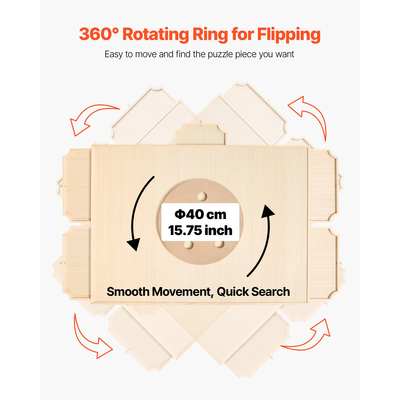 VEVOR Φορητό Ξύλινο Παζλ 2000 Τεμαχίων με Κάλυμμα Συρταριού 102x74εκ.