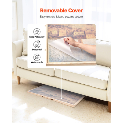 VEVOR Φορητό Ξύλινο Παζλ 2000 Τεμαχίων με Κάλυμμα Συρταριού 102x74εκ.