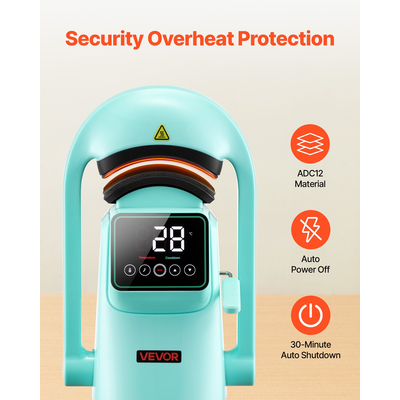 VEVOR Αυτόματη Πρέσα Θερμότητας για Καπέλο 2 τεμάχια Εναλλάξιμες Πλάκες Οθόνης Αφής Πράσινη