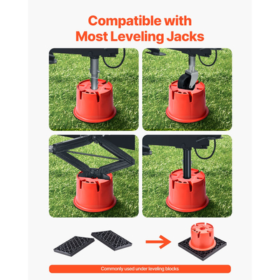 Τρέιλερ Jack Blocks 6 μπλοκ ισοπέδωσης τροχόσπιτων 8" Ύψος 900 κιλά με 2 υποστηρίγματα