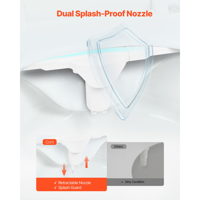 Εξάρτημα μπιντέ VEVOR για τουαλέτα με ζεστό και κρύο νερό, διπλά ακροφύσια ρυθμιζόμενης πίεσης