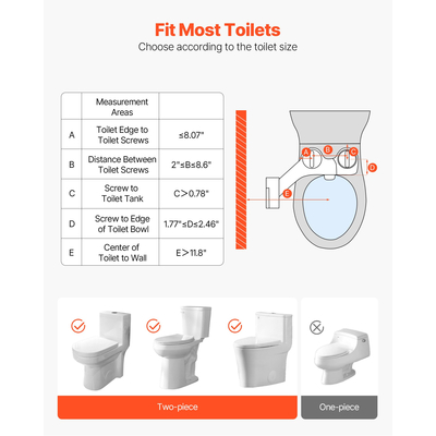 Εξάρτημα μπιντέ VEVOR για τουαλέτα με ζεστό και κρύο νερό, διπλά ακροφύσια ρυθμιζόμενης πίεσης