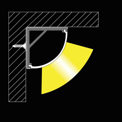 100142 Προφίλ Αλουμινίου με Λευκό Γαλακτερό Κάλυμμα - Επιφανειακή Γωνιακή Χρήση - Πατητό Κάλυμμα - Ασημί - 1 Μέτρο - Μ100 x Π1.6 x Υ1.6cm (Σετ κλιπ+τα