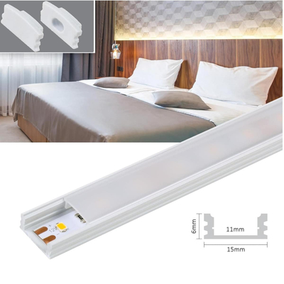 100959 Προφίλ Αλουμινίου με Λευκό Γαλακτερό Κάλυμμα - Επιφανειακή Χρήση - Πατητό Κάλυμμα - Ασημί - 1 Μέτρο - Μ100 x Π1.24 x Υ0.7cm (Σετ κλιπ+ταπες)