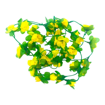 225cm Γιρλάντα Τεχνητό Φυτό με 40τμχ Τριαντάφυλλα (Μικρά) Κίτρινο