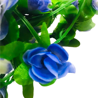225cm Γιρλάντα Τεχνητό Φυτό με 40τμχ Τριαντάφυλλα (Μικρά) Γαλάζιο