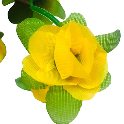 225cm Γιρλάντα Τεχνητό Φυτό με 40τμχ Τριαντάφυλλα (Μικρά) Κίτρινο