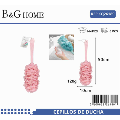 Σφουγγάρι μπάνιου δίχτυ με λαβή - Pink - 26189