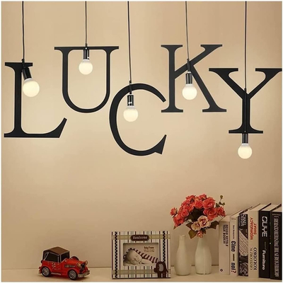 100151-L ALPHABET Μοντέρνο Κρεμαστό Φωτιστικό Οροφής Μονόφωτο 1xE27 Μαύρο Μεταλλικό Φιγούρα L Φ38 x Υ38cm