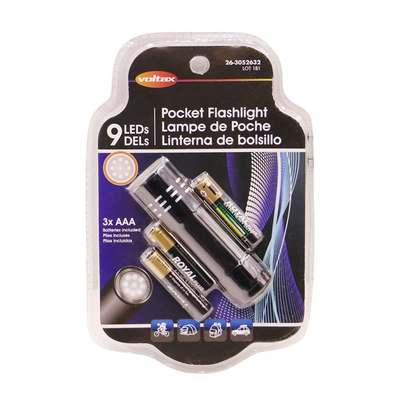 100271 Φακός Χειρός LED Μεταλλικός με 9 LED