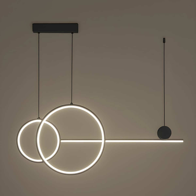 GB6288 LED Κρεμαστό Φωτιστικό 54W Μαύρο Dimmable με Ρυθμιζόμενο CCT & Χειριστήριο