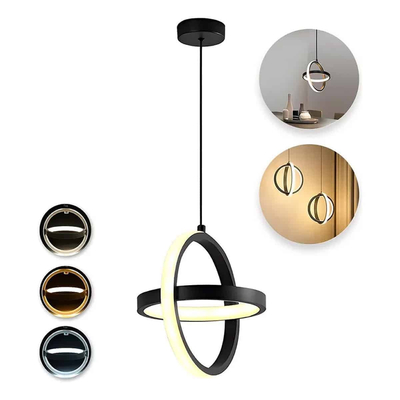 LG-6438 Κρεμαστό LED Φωτιστικό Οροφής Μαύρο 20W CCT με Εναλλαγή Φωτισμού μέσω Διακόπτη