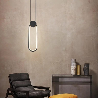 LG-6438-Oval Μεταλλικό Κρεμαστό Φωτιστικό 12Watt CCT - Εναλλαγή Φωτισμού μέσω Διακόπτη On/Off All In One