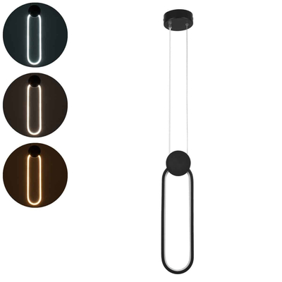 LG-6438-Oval Μεταλλικό Κρεμαστό Φωτιστικό 12Watt CCT - Εναλλαγή Φωτισμού μέσω Διακόπτη On/Off All In One