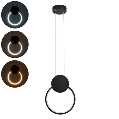 LG-6438-Round Μεταλλικό Κρεμαστό Φωτιστικό 12Watt CCT - Εναλλαγή Φωτισμού μέσω Διακόπτη On/Off All In One