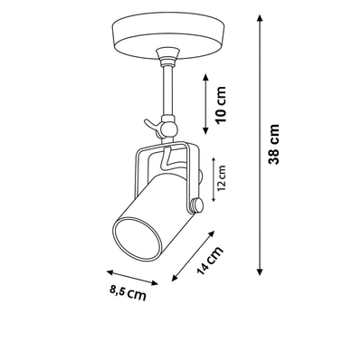 Nocturno Μεταλλικό Φωτιστικό Οροφής 1xE27