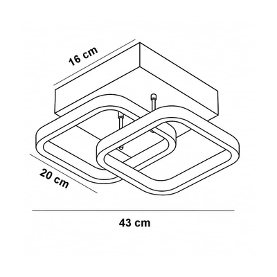 Oliya-B Μεταλλικό Φωτιστικό Οροφής 40Watt CCT μέσω διακόπτη