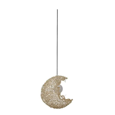 L7RT0019 Rattan Κρεμαστό Φωτιστικό Moon 1XE27