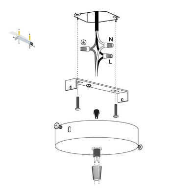 101283 Επιτοίχια Στρογγυλή Ροζέτα – Βάση για 1 Κρεμαστό Φωτιστικό – Φ10 x Υ2cm Χάλκινο
