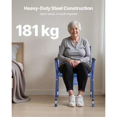 Πολυθρόνα Κομοδίνου VEVOR 3 σε 1 με Υπερυψωμένο Κάθισμα Τουαλέτας 181 kg Ρυθμιζόμενο Ύψος