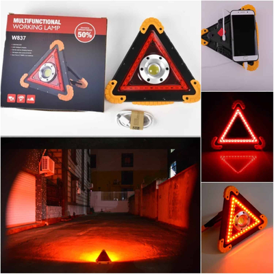 100449 LED Φωτιζόμενο Τρίγωνο Σήμανσης Επαναφορτιζόμενο – Με Alarm & Ψυχρό Λευκό Φως