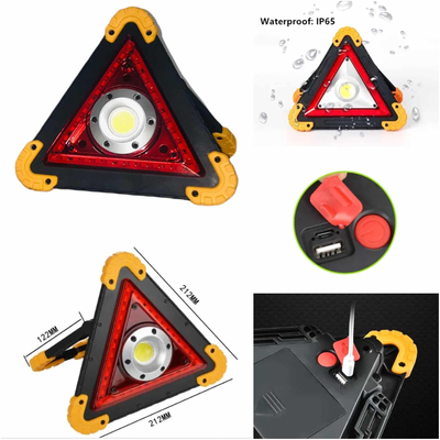 100449 LED Φωτιζόμενο Τρίγωνο Σήμανσης Επαναφορτιζόμενο – Με Alarm & Ψυχρό Λευκό Φως