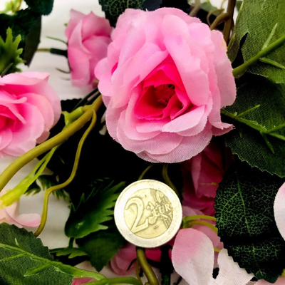 101428 Τεχνητή Διακοσμητική Γιρλάντα με Τριαντάφυλλα & Κρίνους – 170cm Ροζ