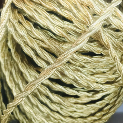 101363 Στριφτό Υφασμάτινο Καλώδιο 2x0.75mm² Χρυσό Γυαλιστερό – Ιδανικό για Vintage & Διακοσμητικά Φωτιστικά