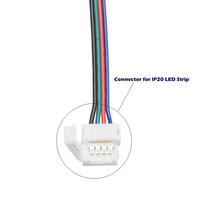 100061 Ταχυσύνδεσμος Τροφοδοσίας  - Strip To Power Connector 4 PIN Male για Ένωση 1 x RGB Ταινία LED Πλάτους 10mm
