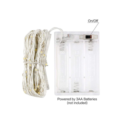 100020 Αδιάβροχα Λαμπάκια LED 4Watt Λευκό με Μπαταρία & Κοντρόλερ – 100τμχ / 10 Μέτρα