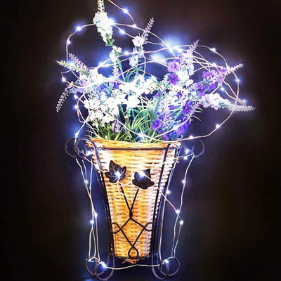 100020 Αδιάβροχα Λαμπάκια LED 4Watt Λευκό με Μπαταρία & Κοντρόλερ – 100τμχ / 10 Μέτρα