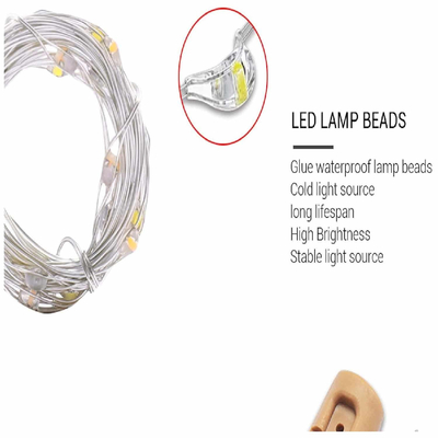 Bottle Cork Διακοσμητικός φελλός μπουκαλιού με 20 λαμπάκια LED 2m Θερμό Λευκό