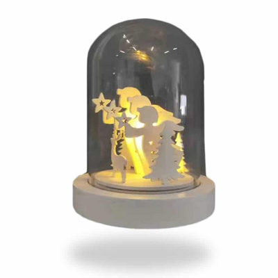 Διακοσμητική Φωτιστική Γυάλα Αγγελάκια 18CM