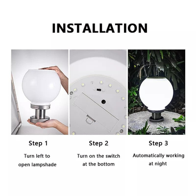 LED Αδιάβροχη Ηλιακή Μπάλα Κήπου D25