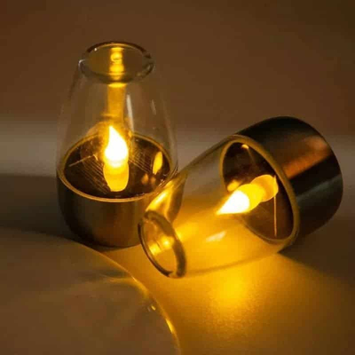 LED Αδιάβροχο Ηλιακό Κεράκι με φλόγα
