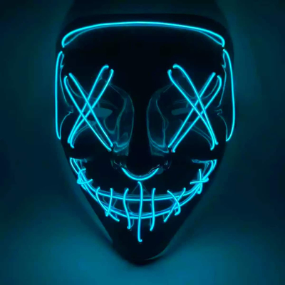 Μάσκα με φωτισμό Led Neon Μπλέ