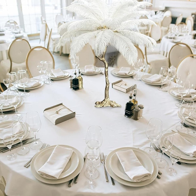 Ostrich Feather Επιτραπέζιο Φωτιστικό με πούπουλο D60