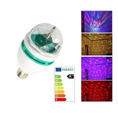 RGB Λαμπτήρας LED E27 Περιστρεφόμενος 9Watt με εφέ ήχου