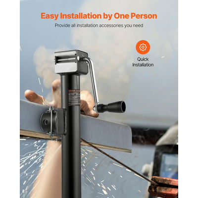 VEVOR Trailer Jack Weld-on Pipe Mount Swivel Trailer Jack 5000 lbs 15" Travel | VEVOR US