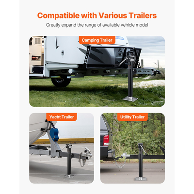 VEVOR Trailer Jack Weld-on Pipe Mount Swivel Trailer Jack 5000 lbs 15" Travel | VEVOR US