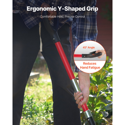 4 Tines Garden Fork Fiberglass Handle 45 in Digging Spading Pitchfork Heavy Duty | VEVOR US