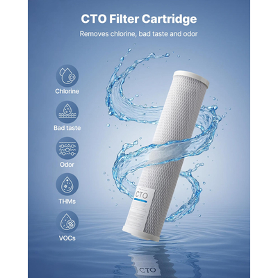 Whole House Water Filter Replacement Cartridge 4.5"x20" CTO Carbon 2 Pack | VEVOR US