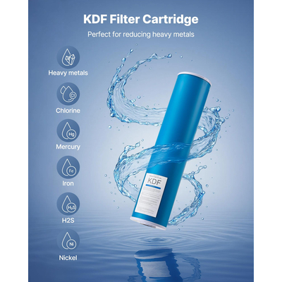 Whole House Water Filter Replacement Cartridge 4.5" x 20" KDF Home Filter | VEVOR US