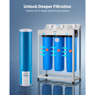 Whole House Water Filter Replacement Cartridge 4.5" x 20" KDF Home Filter | VEVOR US