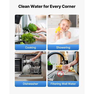 3-Stage Whole House Water Filter System 4.5" x 20" KDF Heavy Metal Removal | VEVOR US