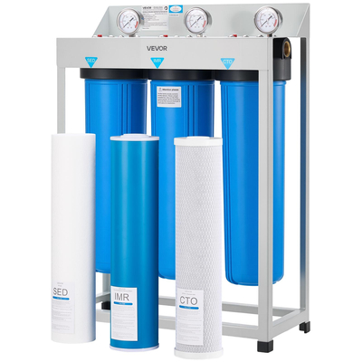 3-Stage Whole House Water Filter System 4.5"x20" IMR Reduce Iron Manganese | VEVOR US