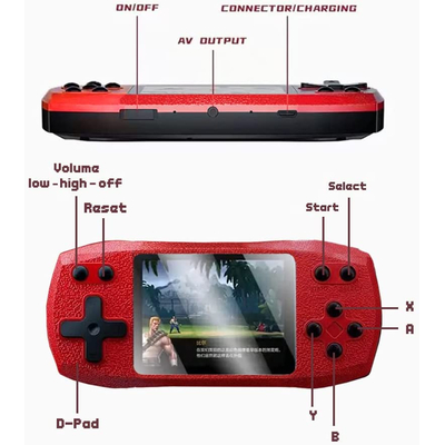 Φορητή κονσόλα παιχνιδιών με χειριστήριο - 620 in 1 - 884416 - Yellow